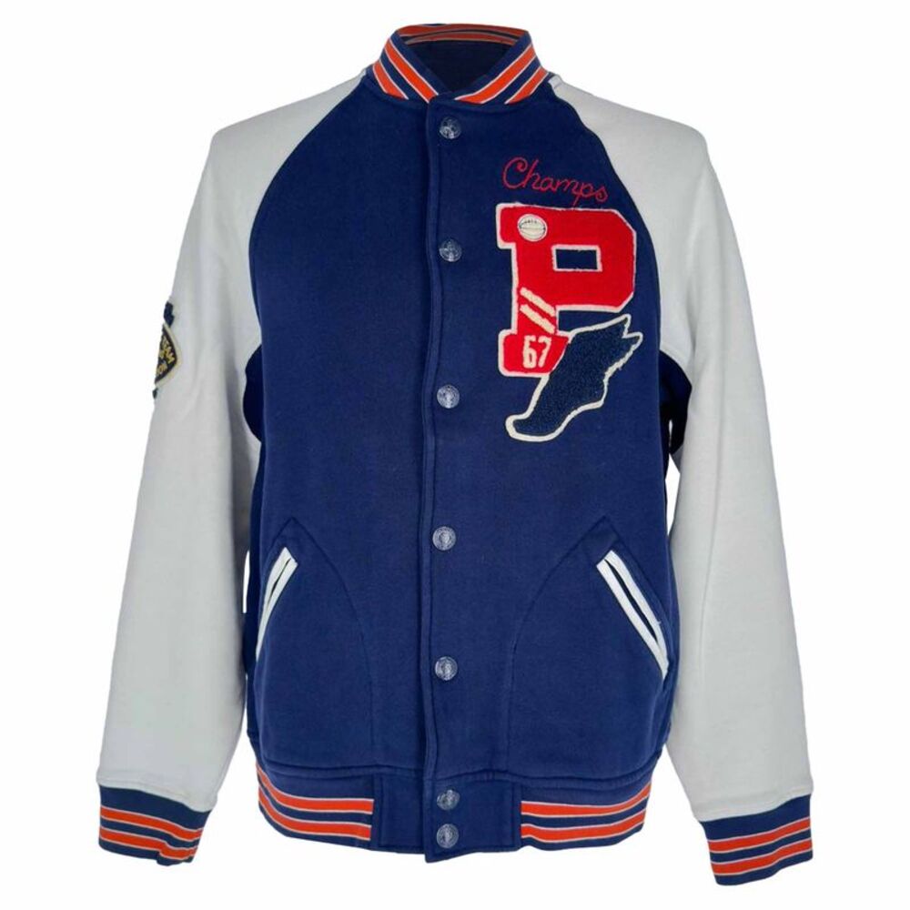Polo Ralph Lauren Fleece Baseball Jacket in Blue Cotton